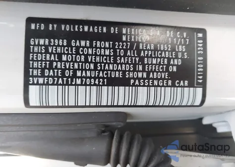 2018 Volkswagen Beetle 2.0T Coast/2.0T S from USA, damaged, VIN 3VWFD7AT1JM709421